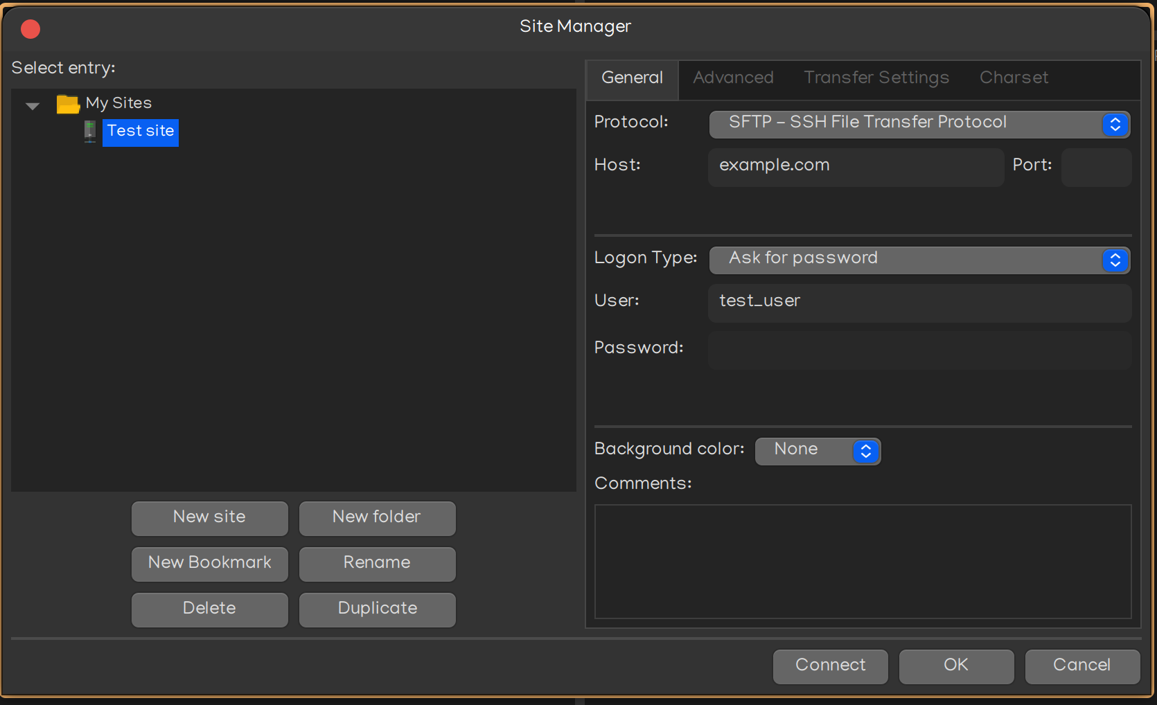 Filezilla settings